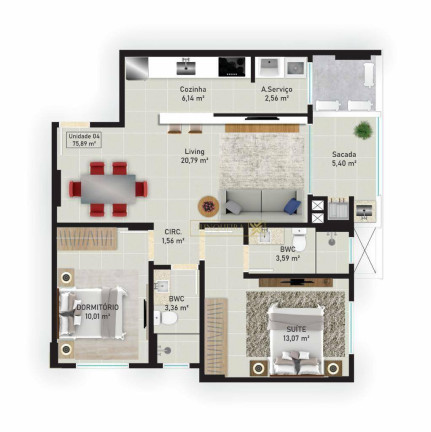 Imagem Apartamento com 2 Quartos à Venda, 137 m² em Barreiros - São José Imagem Apartamento com 2 Quartos à Venda, 137 m² em Barreiros - São José