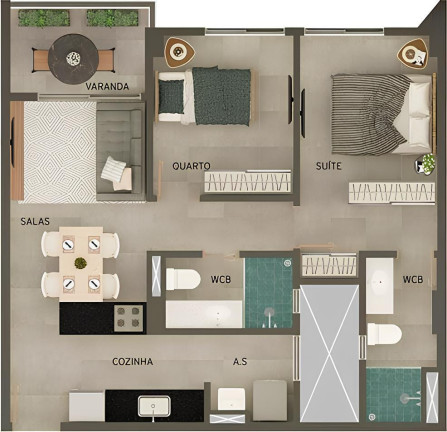 Imagem Apartamento com 2 Quartos à Venda, 56 m² em Bancários - João Pessoa