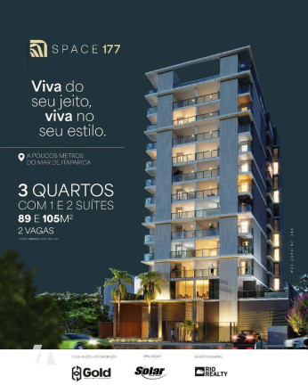 Apartamento com 3 Quartos à Venda, 89 m² em Praia De Itaparica - Vila Velha