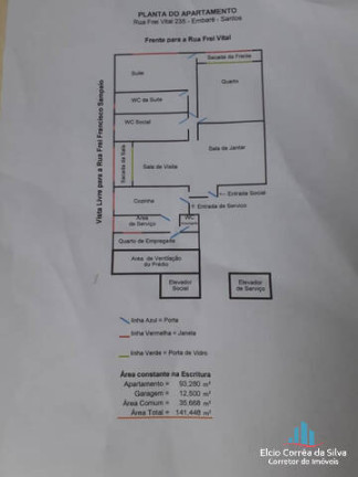 Imagem Apartamento com 2 Quartos à Venda, 105 m² em Embaré - Santos Imagem Apartamento com 2 Quartos à Venda, 105 m² em Embaré - Santos
