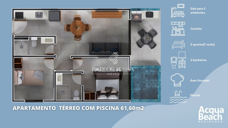 Imagem Apartamento com 1 Quarto à Venda, 31 m² em Centro - Tamandaré
