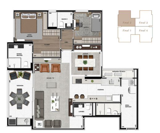 Imagem Apartamento com 3 Quartos à Venda, 128 m² em Cidade Industrial - Curitiba Imagem Apartamento com 3 Quartos à Venda, 128 m² em Cidade Industrial - Curitiba
