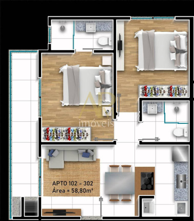 Imagem Apartamento com 3 Quartos à Venda, 70 m² em Bela Vista - Palhoça Imagem Apartamento com 3 Quartos à Venda, 70 m² em Bela Vista - Palhoça