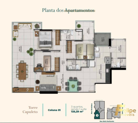 Imagem Imóvel com 3 Quartos à Venda, 125 m² em Itapuã - Vila Velha