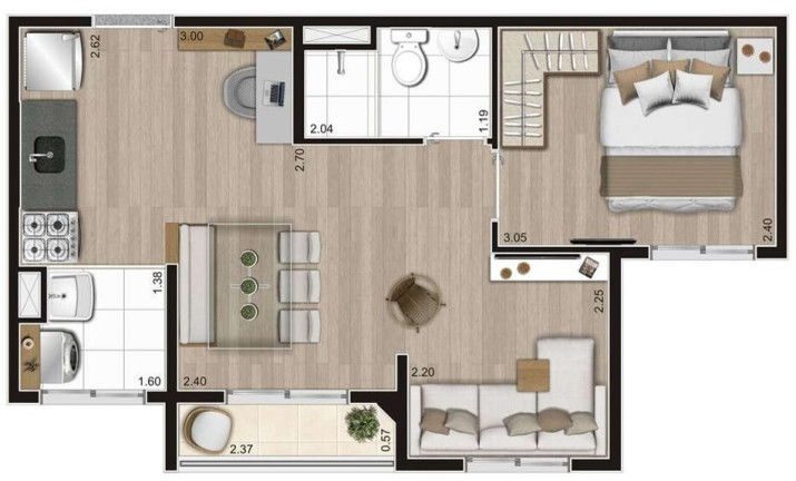 Imagem Apartamento com 2 Quartos à Venda, 37 m² em Jardim Imperador (zona Sul) - São Paulo