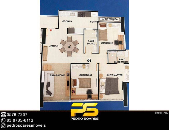 Imagem Apartamento com 3 Quartos à Venda, 76 m² em Manaíra - João Pessoa Imagem Apartamento com 3 Quartos à Venda, 76 m² em Manaíra - João Pessoa