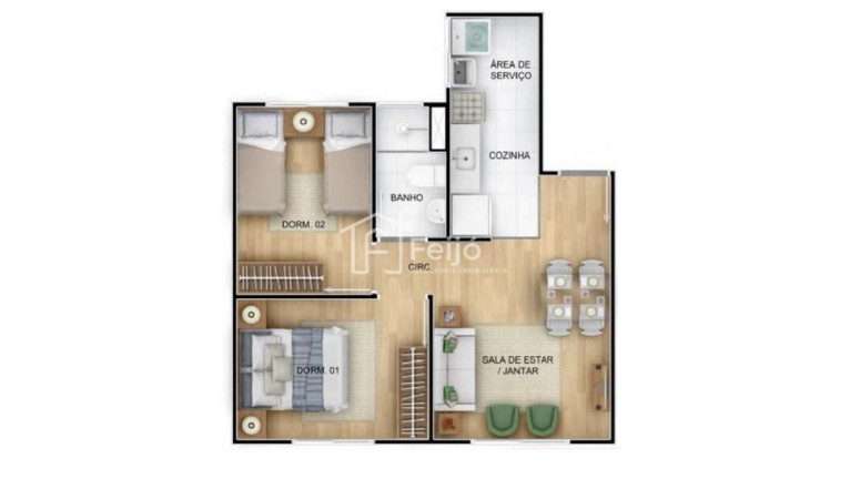 Imagem Apartamento com 2 Quartos à Venda, 41 m² em Campo Novo - Porto Alegre