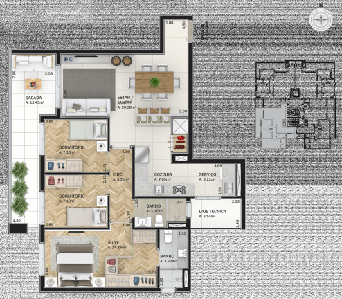 Imagem Apartamento com 3 Quartos à Venda, 125 m² em Madureira - Caxias Do Sul Imagem Apartamento com 3 Quartos à Venda, 125 m² em Madureira - Caxias Do Sul