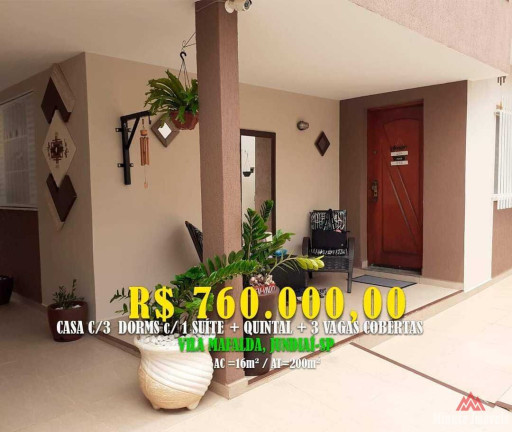 Imagem Casa com 3 Quartos à Venda, 160 m² em Vila Mafalda - Jundiaí Imagem Casa com 3 Quartos à Venda, 160 m² em Vila Mafalda - Jundiaí
