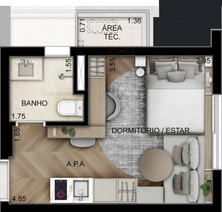 Imagem Apartamento à Venda, 21 m² em Perdizes - São Paulo