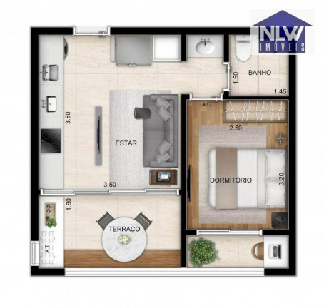 Apartamento com 1 Quarto à Venda, 38 m² em Vila Mariana - São Paulo