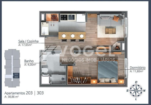 Imagem Apartamento com 1 Quarto à Venda, 38 m² em Moura - Gramado Imagem Apartamento com 1 Quarto à Venda, 38 m² em Moura - Gramado