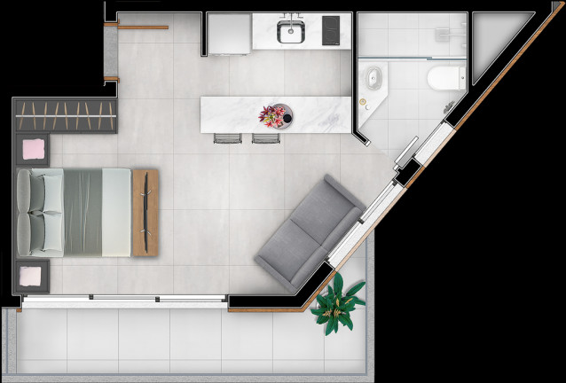 Imagem Apartamento com 1 Quarto à Venda, 39 m² em Petrópolis - Porto Alegre