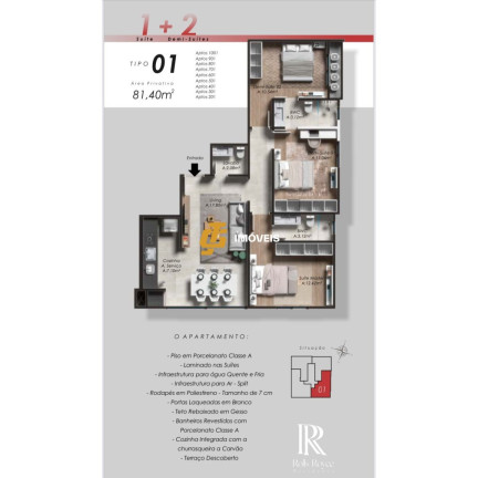 Apartamento com 3 Quartos à Venda, 76 m² em Rio Pequeno - Camboriú