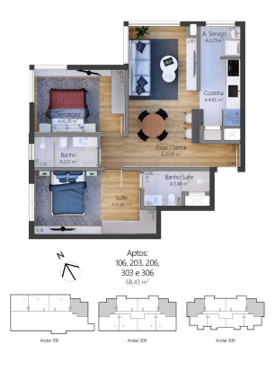 Imagem Apartamento com 1 Quarto à Venda, 76 m² em Moura - Gramado Imagem Apartamento com 1 Quarto à Venda, 76 m² em Moura - Gramado