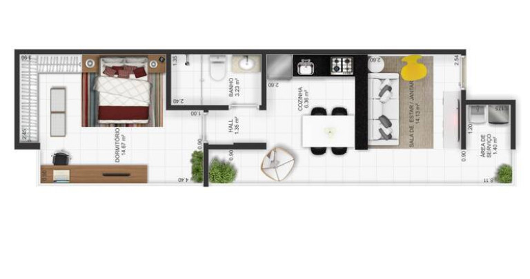 Imagem Apartamento com 1 Quarto à Venda, 44 m² em Guilhermina - Praia Grande