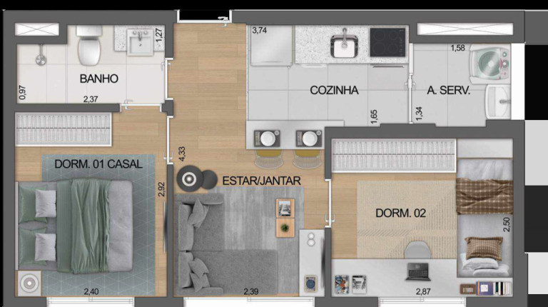 Imagem Apartamento com 2 Quartos à Venda, 39 m² em Moema - São Paulo Imagem Apartamento com 2 Quartos à Venda, 39 m² em Moema - São Paulo