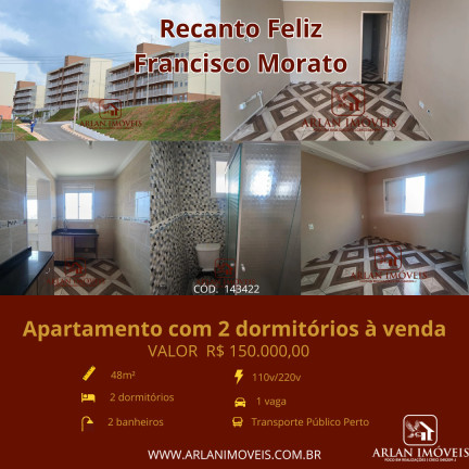 Imagem Apartamento com 2 Quartos à Venda, 48 m² em Recanto Feliz - Francisco Morato