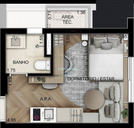 Imagem Studio com 1 Quarto à Venda, 21 m² em Perdizes - São Paulo
