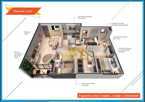 Imagem Imóvel com 2 Quartos à Venda, 51 m² em Centro - Fortaleza