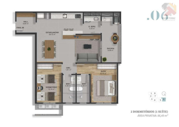 Imagem Apartamento com 2 Quartos à Venda, 71 m² em Barreiros - São José