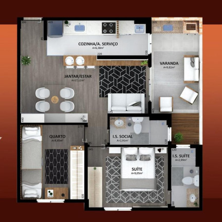 Imagem Apartamento com 2 Quartos à Venda, 56 m² em Santa Cândida - Curitiba Imagem Apartamento com 2 Quartos à Venda, 56 m² em Santa Cândida - Curitiba