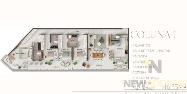 Imagem Apartamento com 4 Quartos à Venda, 146 m² em Jardim Da Penha - Vitória Imagem Apartamento com 4 Quartos à Venda, 146 m² em Jardim Da Penha - Vitória