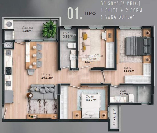 Imagem Apartamento com 3 Quartos à Venda, 80 m² em São Judas - Itajaí Imagem Apartamento com 3 Quartos à Venda, 80 m² em São Judas - Itajaí