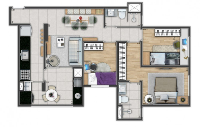 Imagem Apartamento com 3 Quartos à Venda, 73 m² em Vila Assunção - Santo André Imagem Apartamento com 3 Quartos à Venda, 73 m² em Vila Assunção - Santo André