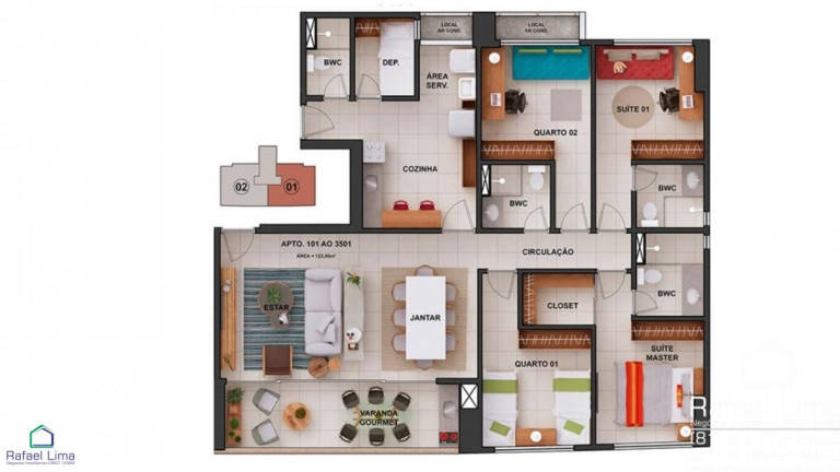 Apartamento com 3 Quartos à Venda, 123 m² em Torre - Recife