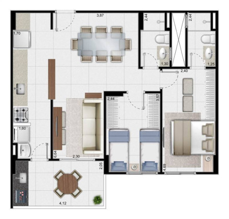 Imagem Apartamento com 2 Quartos à Venda, 75 m² em Mirim - Praia Grande Imagem Apartamento com 2 Quartos à Venda, 75 m² em Mirim - Praia Grande