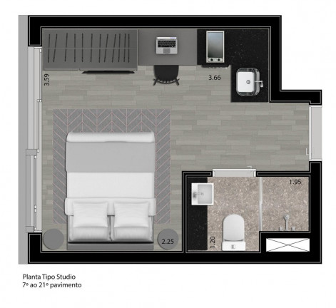 Imagem Studio com 1 Quarto à Venda, 17 m² em Perdizes - São Paulo Imagem Studio com 1 Quarto à Venda, 17 m² em Perdizes - São Paulo