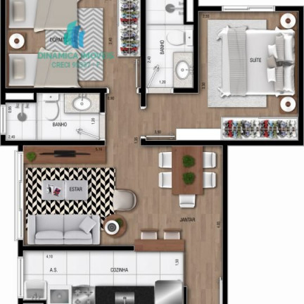 Imagem Apartamento com 2 Quartos à Venda, 53 m² em Jardim Nossa Senhora Da Penha - Hortolândia