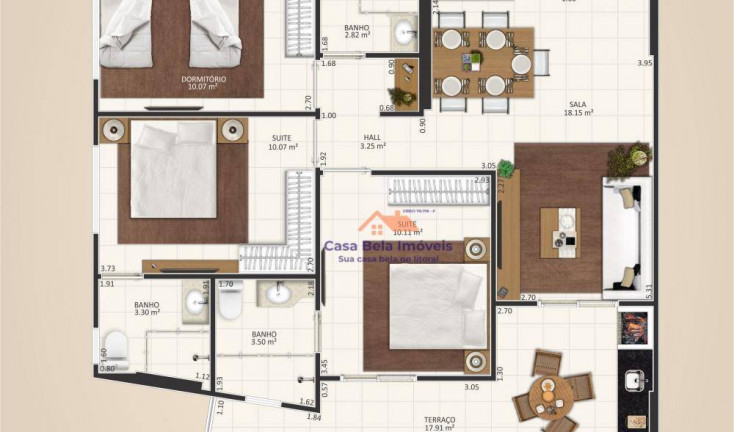 Imagem Apartamento com 3 Quartos à Venda, 106 m² em Aviação - Praia Grande