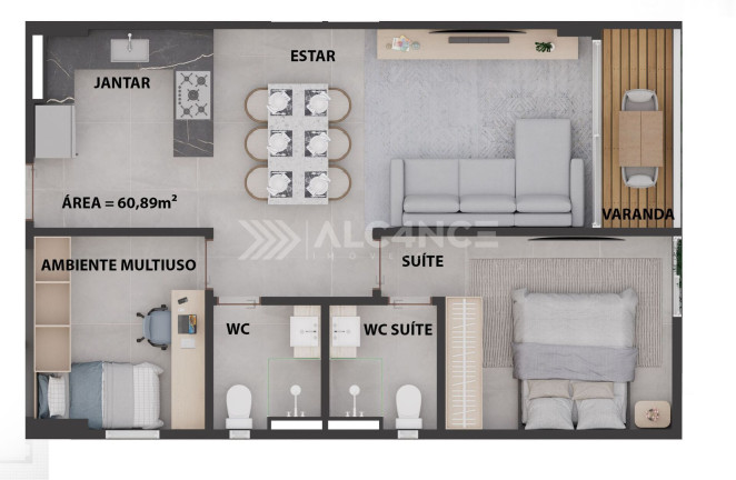 Imagem Apartamento com 2 Quartos à Venda, 60 m² em Cabo Branco - João Pessoa Imagem Apartamento com 2 Quartos à Venda, 60 m² em Cabo Branco - João Pessoa