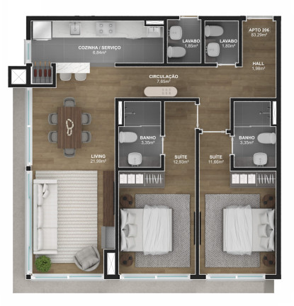 Imagem Apartamento com 2 Quartos à Venda, 82 m² em Floresta - Gramado Imagem Apartamento com 2 Quartos à Venda, 82 m² em Floresta - Gramado