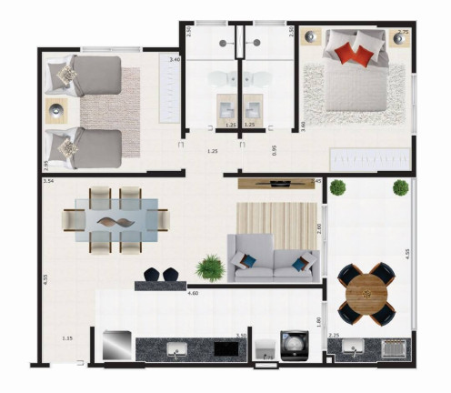 Imagem Apartamento com 2 Quartos à Venda, 72 m² em Jardim Lunamar - Mongaguá