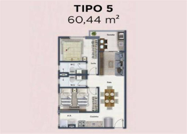 Imagem Apartamento com 2 Quartos à Venda, 60 m² em Boqueirao - Praia Grande Imagem Apartamento com 2 Quartos à Venda, 60 m² em Boqueirao - Praia Grande