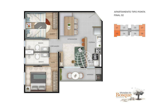 Imagem Apartamento com 2 Quartos à Venda, 56 m² em Residencial Moradas Do Bosque - Bom Jesus Dos Perdões Imagem Apartamento com 2 Quartos à Venda, 56 m² em Residencial Moradas Do Bosque - Bom Jesus Dos Perdões