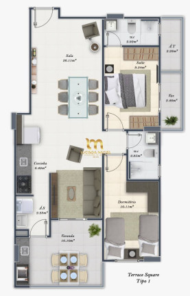 Imagem Apartamento com 1 Quarto à Venda, 63 m² em Tupi - Praia Grande