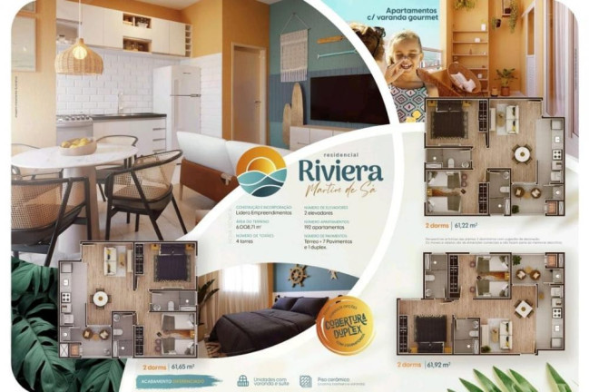 Imagem Apartamento com 2 Quartos à Venda, 61 m² em Martim De Sá - Caraguatatuba
