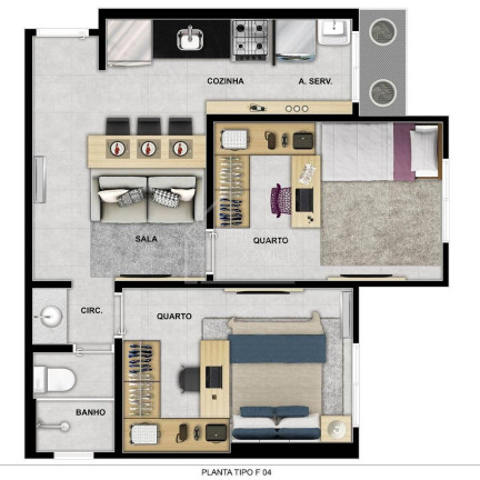 Imagem Apartamento com 2 Quartos à Venda, 42 m² em Praia Das Gaivotas - Vila Velha