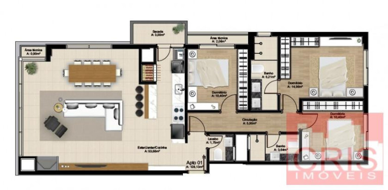 Imagem Apartamento com 3 Quartos à Venda, 128 m² em São Francisco - Bento Gonçalves Imagem Apartamento com 3 Quartos à Venda, 128 m² em São Francisco - Bento Gonçalves