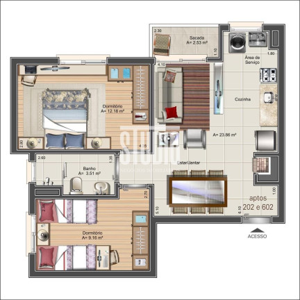 Imagem Apartamento com 2 Quartos à Venda, 59 m² em Triângulo - Carlos Barbosa Imagem Apartamento com 2 Quartos à Venda, 59 m² em Triângulo - Carlos Barbosa