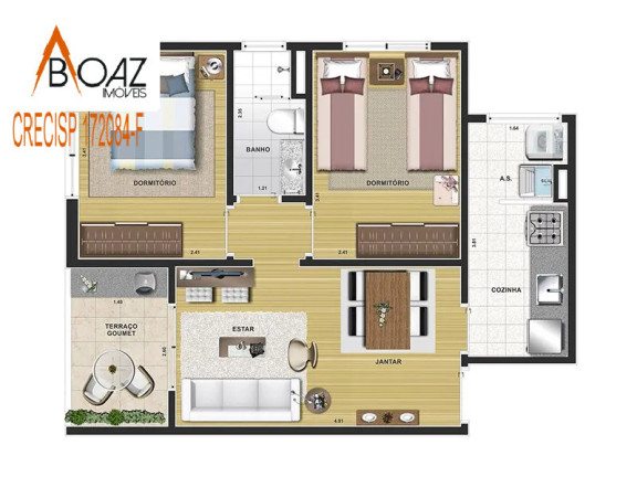 Imagem Apartamento com 2 Quartos à Venda, 57 m² em Jardim Irene - Guarulhos