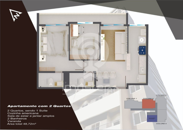 Imagem Apartamento com 2 Quartos à Venda, 50 m² em Damas - Fortaleza Imagem Apartamento com 2 Quartos à Venda, 50 m² em Damas - Fortaleza