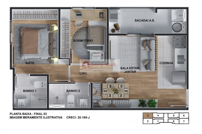 Imagem Apartamento com 2 Quartos à Venda, 48 m² em Fazenda Aya - Suzano
