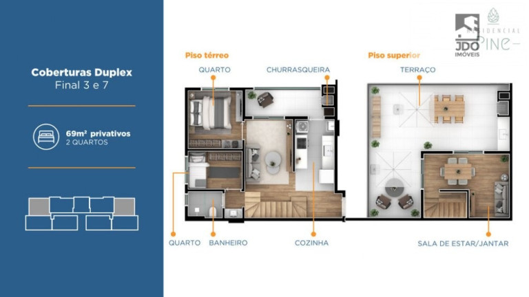 Imagem Cobertura com 2 Quartos à Venda, 107 m² em Santa Quiteria - Curitiba