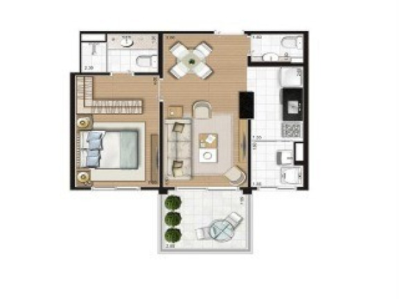 Imagem Imóvel com 1 Quarto à Venda, 61 m² em Morumbi - São Paulo