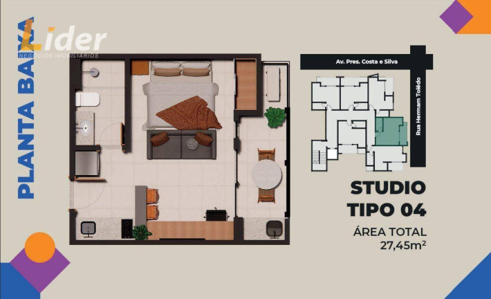 Imagem Studio à Venda, 27 m² em São Pedro - Juiz De Fora